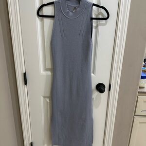 Abercrombie & Fitch Gray Ribbed Midi Dress